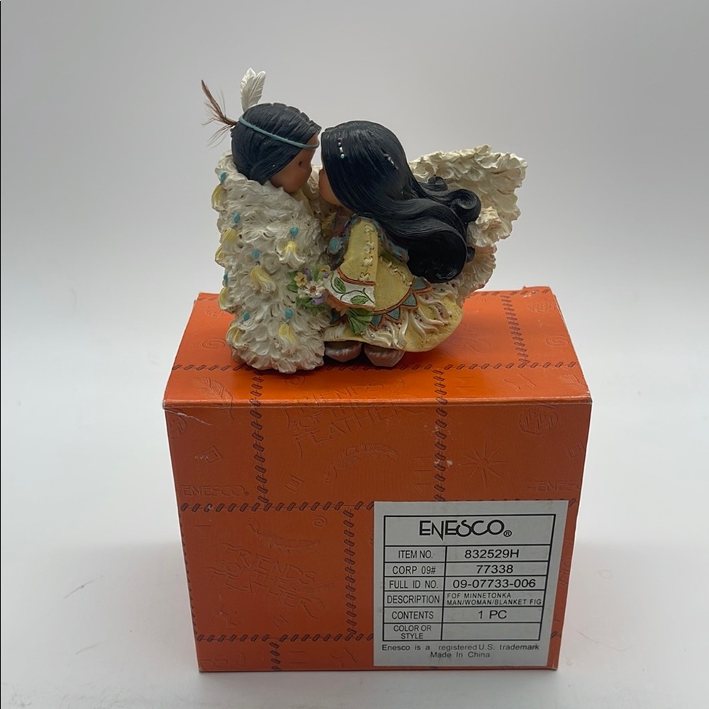 Enesco Friends of the Feather Man/Woman Blanket Figurine